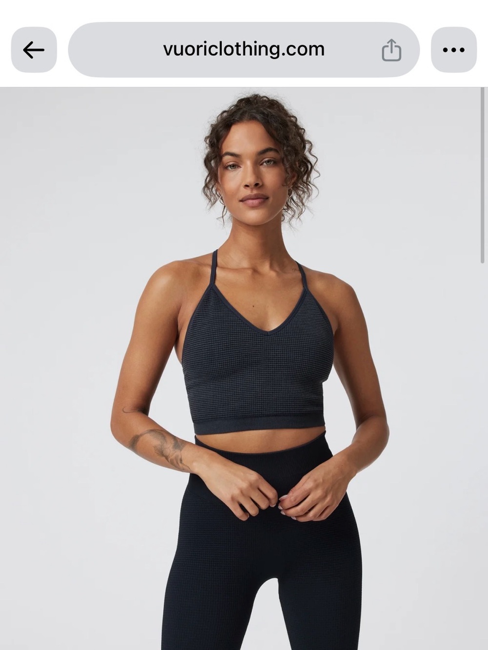 Vuori Waffle Seamless Bra - black Large